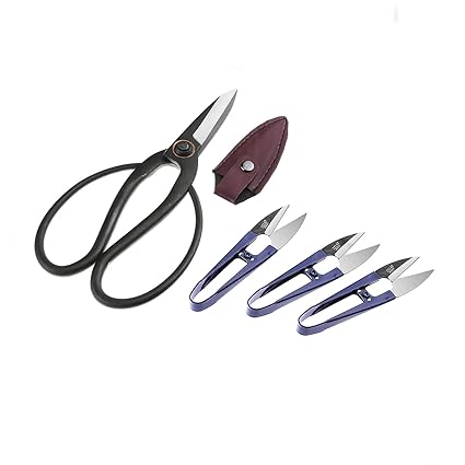 ZELARMAN Bonsai Scissors Set-Inhalte 7'Black Bonsai Schere und 4' Mini Bonsai Pruning Scheren zum Schneiden von Knospen, Blät