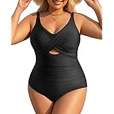 Daci Plus Size One Piece Swimsuits - Tummy Control Bathing Suit for Women Cutout Swimwear