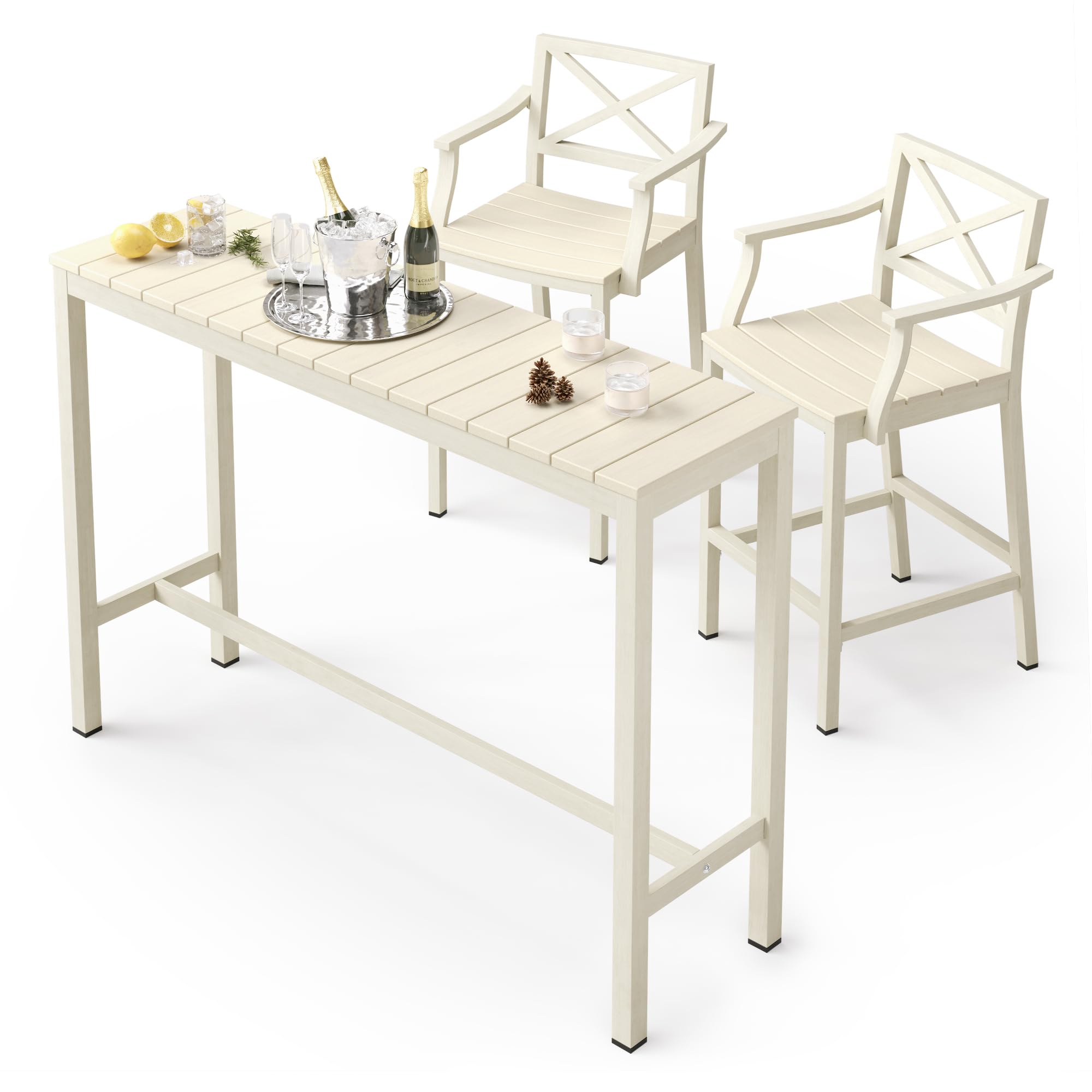 Cozyman Outdoor Bar Height Table and Chairs Set, 3