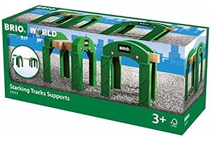 BRIO World - 33253 Stacking Track Supports | 2 Piece Toy Train Accessory for Kids Age 3 and Up , Green