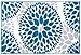 Rugshop Modern Blue Floral Circles Design Area Rug – Elegant Non-Shedding, 2' x 3' for Living Room, Bedroom, Dining Room, Kitchen