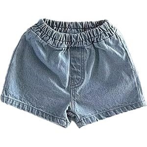 Toddler Kids Boys Denim Shorts Elastic Waist Wide Leg Jean Shorts Summer | 2026 Cute Jorts with Pockets Y2K Streetwear