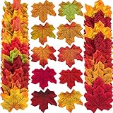 Zhanmai 500 Pieces 10 Colors Assorted Fake Silk Autumn Maple Leaves Artificial Fall Leaf for Weddings, Events and Decorating