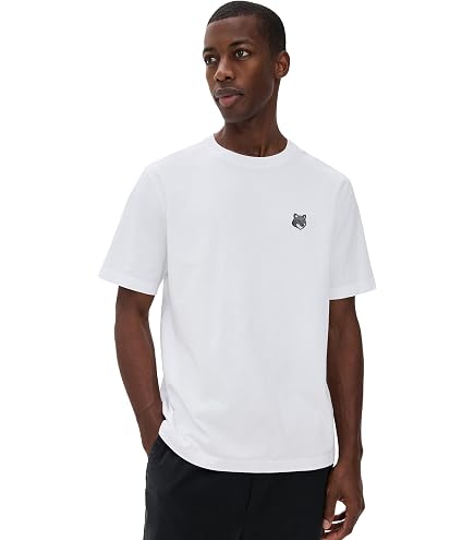 Maison Kitsuné Men's Grey Fox Head Patch Comfort Polo, White, XS