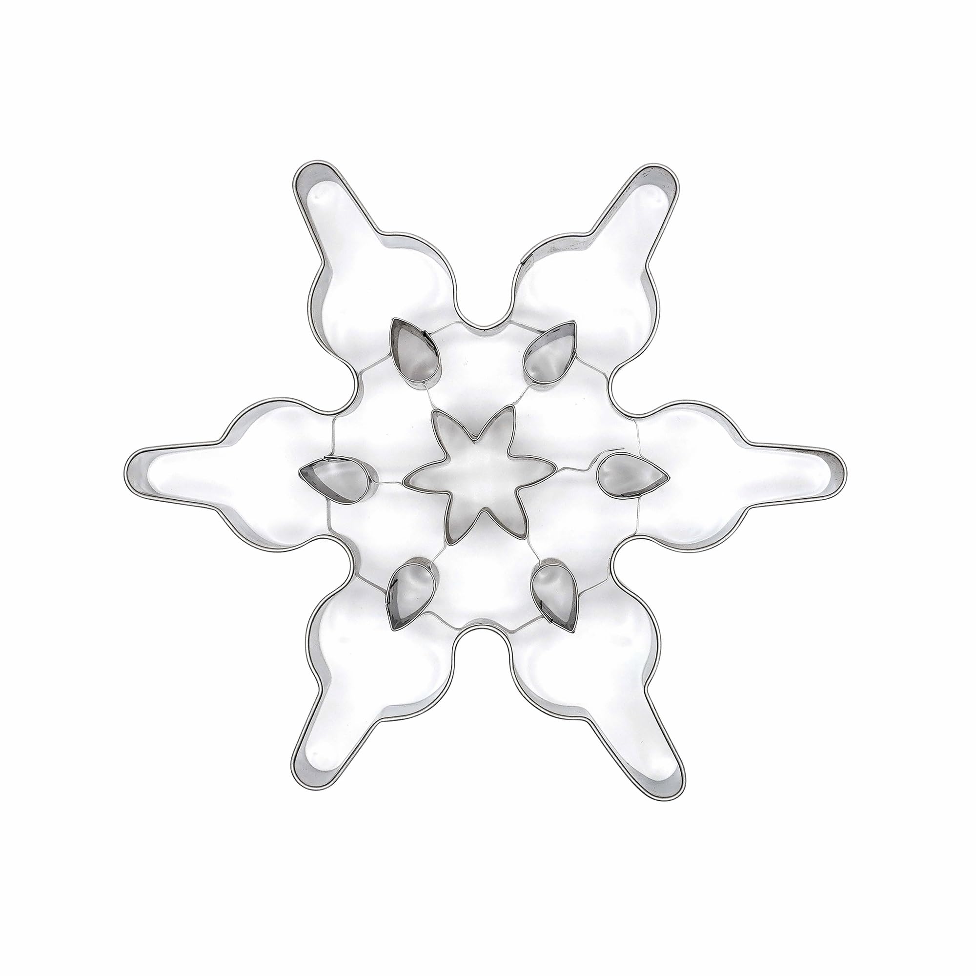 Zenker Christmas Cookie Cutter, Large Snowflake, Biscuit Cutter for Baking, Giant Detailed Snowflake Pastry Cutter, Stainless Steel, Silver, 18.5x18x2.5cm