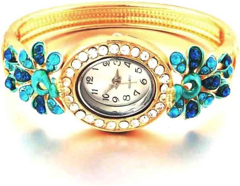 18K Rose Gold Plated Bracelet Watch Bangle for Girls and Women