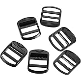 uxcell Metal Ladder Lock Slider, 6Pcs Zinc Alloy Buckle Adjuster Webbing Strap Release Buckles for Backpack Strap Replacement