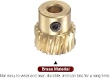 sourcing map Brass Worm Gear Set 0.5 Mod 20T 20:1 Reduction 3mm Hole Right view 5