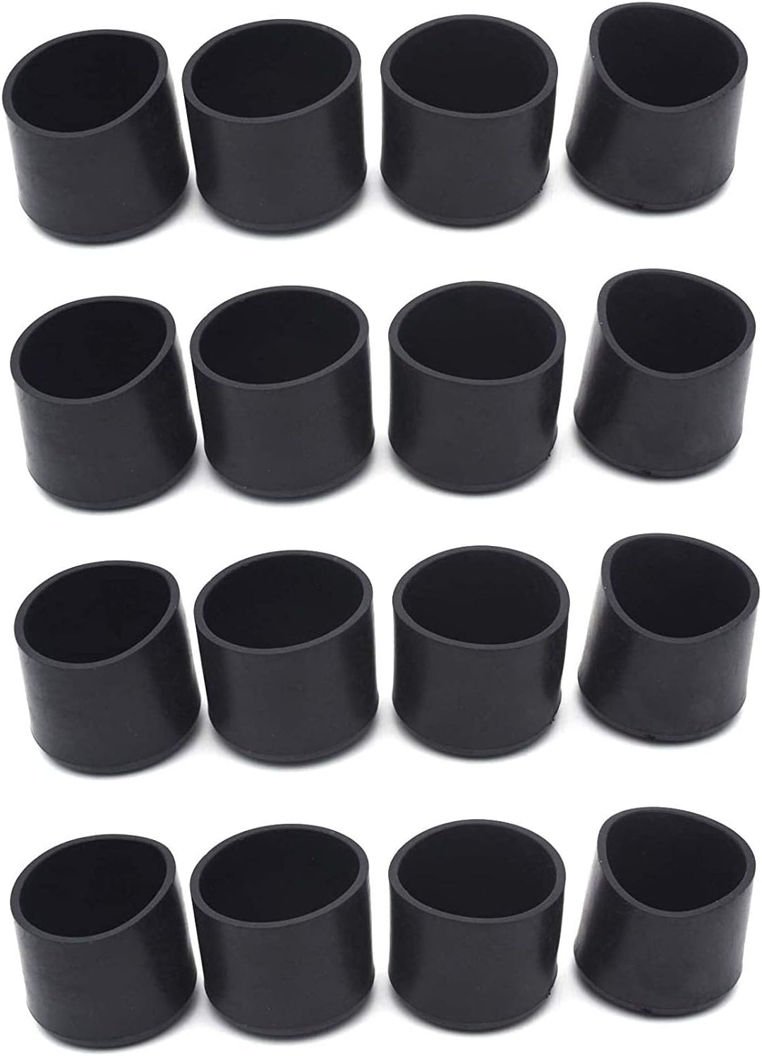 L-A Round Shape PVC Rubber Covers Furniture Foot Table Chair Leg End Cap Cover Tip Protectors,Ceramic Floor Protector (35mm 1.38&rdquo;, Black, Pack of 16)