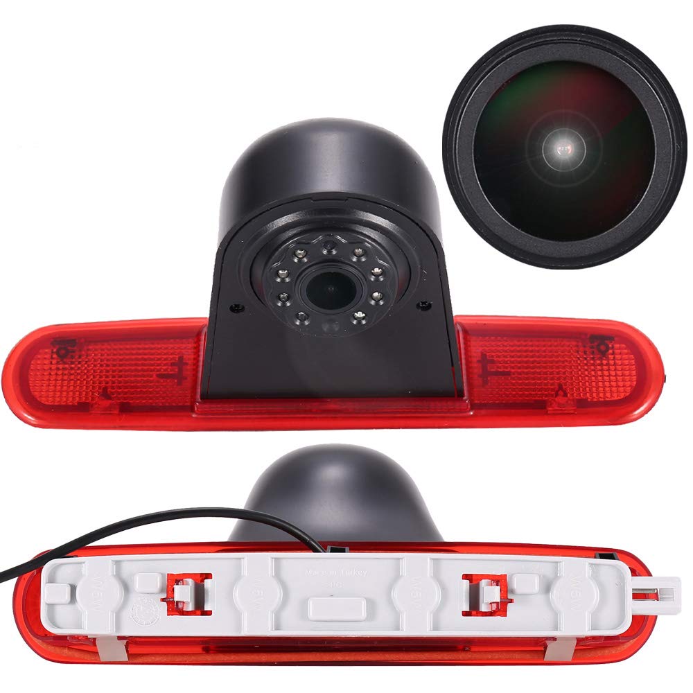 1280 * 720 pixels 1000TV lines Car Third Roof top mount Brake Light Rear View Backup 18mm Camera for Fiat Doblo 263 van (2010-Present)/Opel Combo(2011-2018) (New item: adjustable angle and distance)