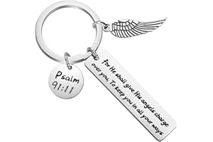 CENWA For He Shall Give his Angels Charge Over you Keychain Psalm 91:11 Gift