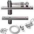 TamBee Hidden Bookcase Hinges Pivot Door Hinge with Lock Hidden Door Hinges for Secret Door 304 Stainless Steel with Spring Latch Lock and Cable