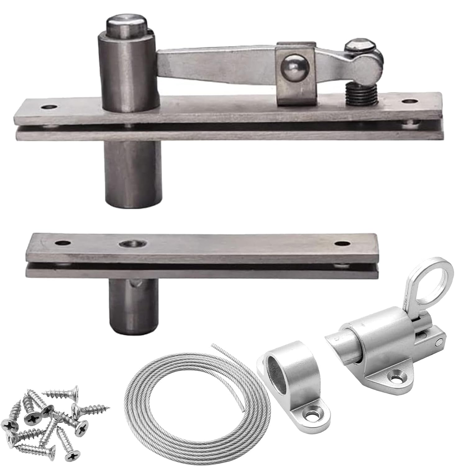 TamBee Hidden Bookcase Hinges Pivot Door Hinge with Lock Hidden Door Hinges for Secret Door 304 Stainless Steel with Spring Latch Lock and Cable,170lbs Heavy Load — image 1