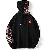 HaiZi XiHuan Streetwear Men's Dragon Embroidered Heavyweight Graphic Hoodies Japanese Techwear baggy Anime Hoodie
