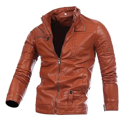 JYJM Männer Multi Zip Lokomotive Leder Herrenkragen Kragen Casual PU Leder Kleidung Herren Lederjacke Herren Arbeit Leder Her