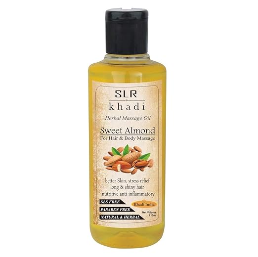 Buy Khadi Sweet Almond Ayurvedic Oil 210 ml Badam Oil For Skin & Hair