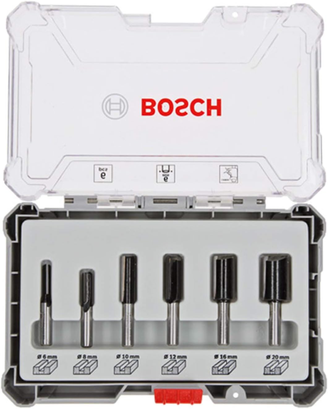 Bosch Professional 6 pcs. Straight Router Bit Set (for Wood diameter 6 mm Shank, Accessory Router), coloured - Image 3