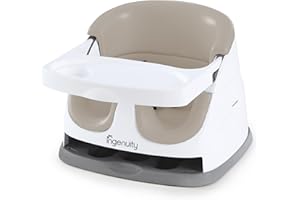 Ingenuity Baby Base 2-in-1 Booster Feeding and Floor Seat with Self-Storing Tray - Cashmere