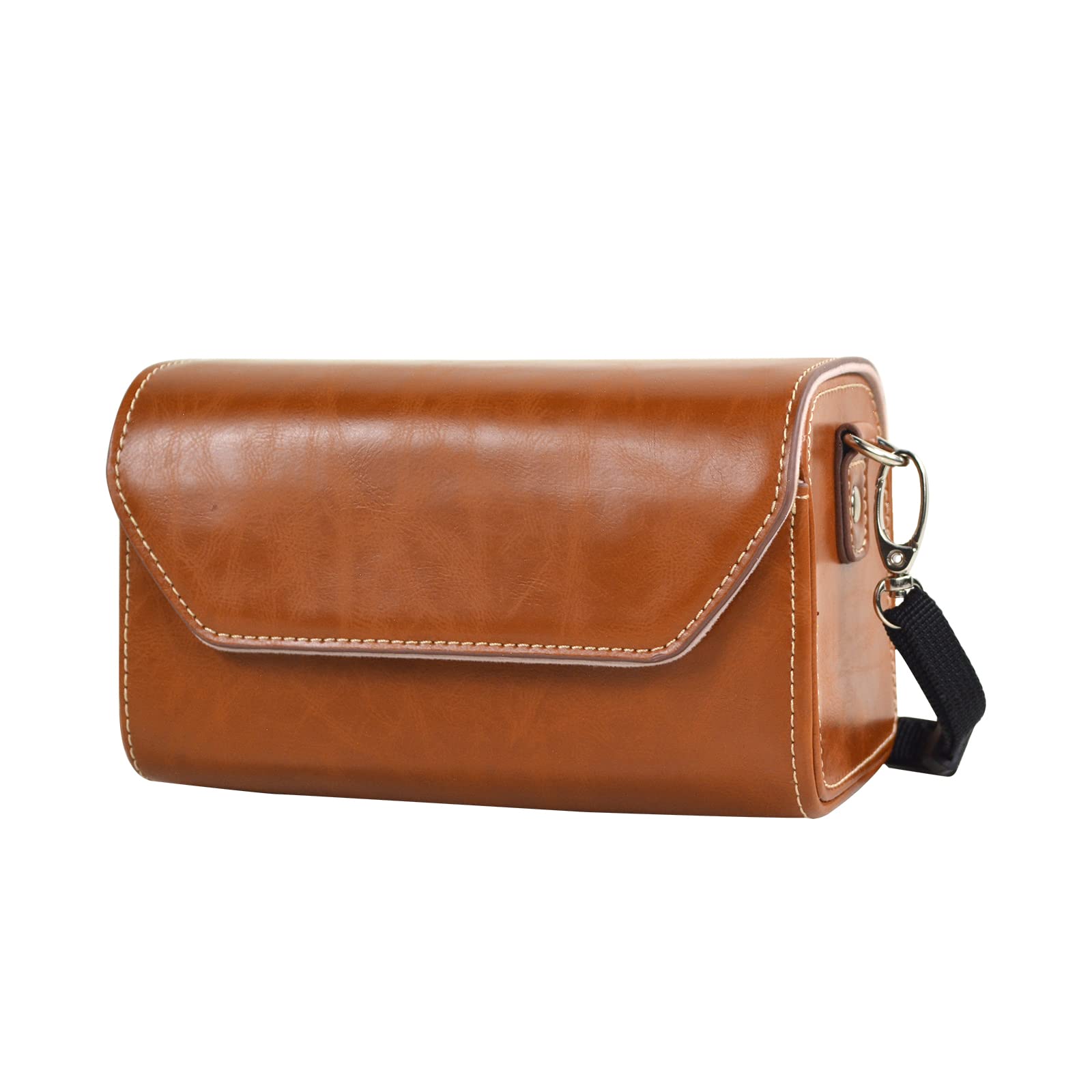 MUZIRI KINOKOO PU Leather Case for Fuji X100V X100VI X100 Series/Canon G5X G1X G1X2 G1X3/Pana. LX100 LX100M2 GF1-3/ Sony RX1 RX1R RX1R2/ Olympus Pen-F EP7 EPL - with Shoulder Strap - Brown