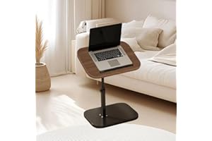 FLRYBRG C-Shaped Adjustable Sofa Table with Tilting Desktop – Height & Angle Adjustable Side Table for Couch, Recliner, or Be