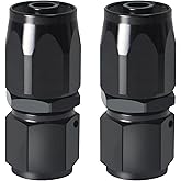 SDZONGES 6AN Fitting, 2PCS 6AN Hose End Fittings, 6 AN Straight Fittings for CPE Braided Hose(Black).