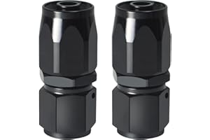 SDZONGES 6AN Fitting, 2PCS 6AN Hose End Fittings, 6 AN Straight Fittings for CPE Braided Hose(Black).
