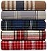 Amazon Basics Yarn-Dyed Lightweight Flannel Sheet Set - Full, Brown Plaid
