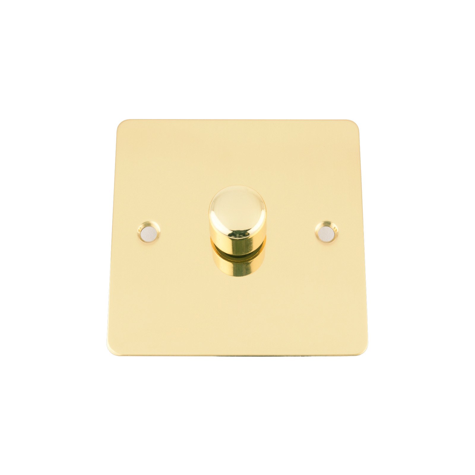 A5 10 Amp Light Dimmer Switch 1 Gang 2 Way 400W - Flat - Polished Brass (Please Note: Not Suitable for LED Lightbulbs)
