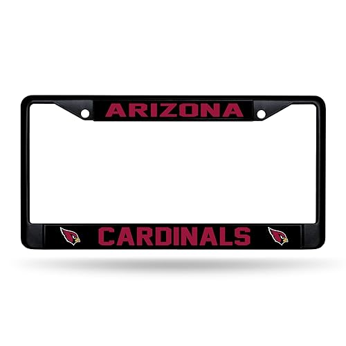 Rico Industries NFL Football Arizona Cardinals Black Chrome Frame with Printed Inserts 12" x 6" Car/Truck Auto Accessory