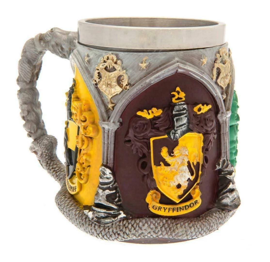 Pyramid International HARRY POTTER Tankard in Presentation Gift Box (Hogwarts Houses Design) 3D Sculpture Mug - Official Merchandise,Grey,10x15x12 cm