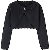 Miccina Toddler Girls Cardigan Sweater Bolero Shrug Baby Kids Long Sleeve Cropped Dress Up Button Closure Jacket Tops