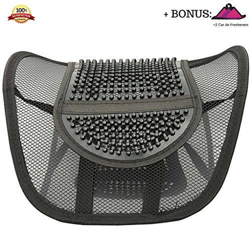 UPC 647358990388, FOMI Lumbar Mesh Back Support for Car and Office Chair. Alleviates Lower Back Pain &amp; Promotes Healthy Posture, Corrects Spinal Alilgnment. Breathable, Massage Bead for Extra Comfort, Elastic Tension.