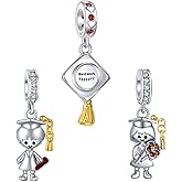 Simphman 2026 Graduation 925 Sterling Silver Charms Dangles for Bracelets and Necklace Jewelry Gift for Women Girls Family and Friends