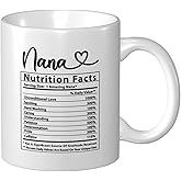 Wisedeal Nana Coffee Mug, Funny Christmas Birthday Gifts Cup for Grandma, Mothers Day present Coffee Teacup from Grandchildren Grandson Grandkids, Ceramic White 11 Oz