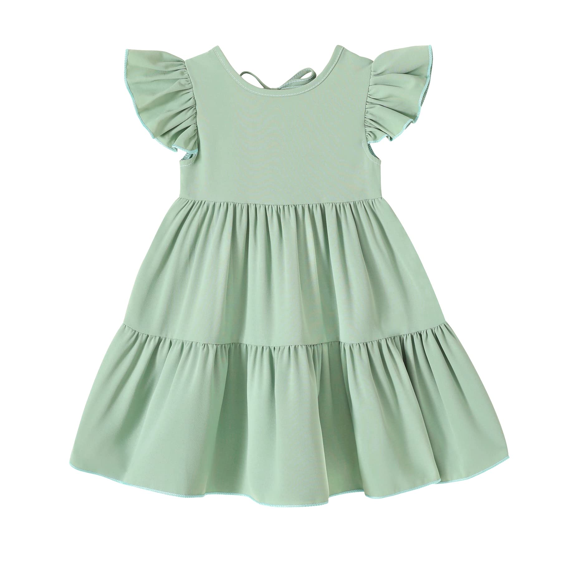 Summer Dress For Baby Girl In Caftan Style Green Color main image 1