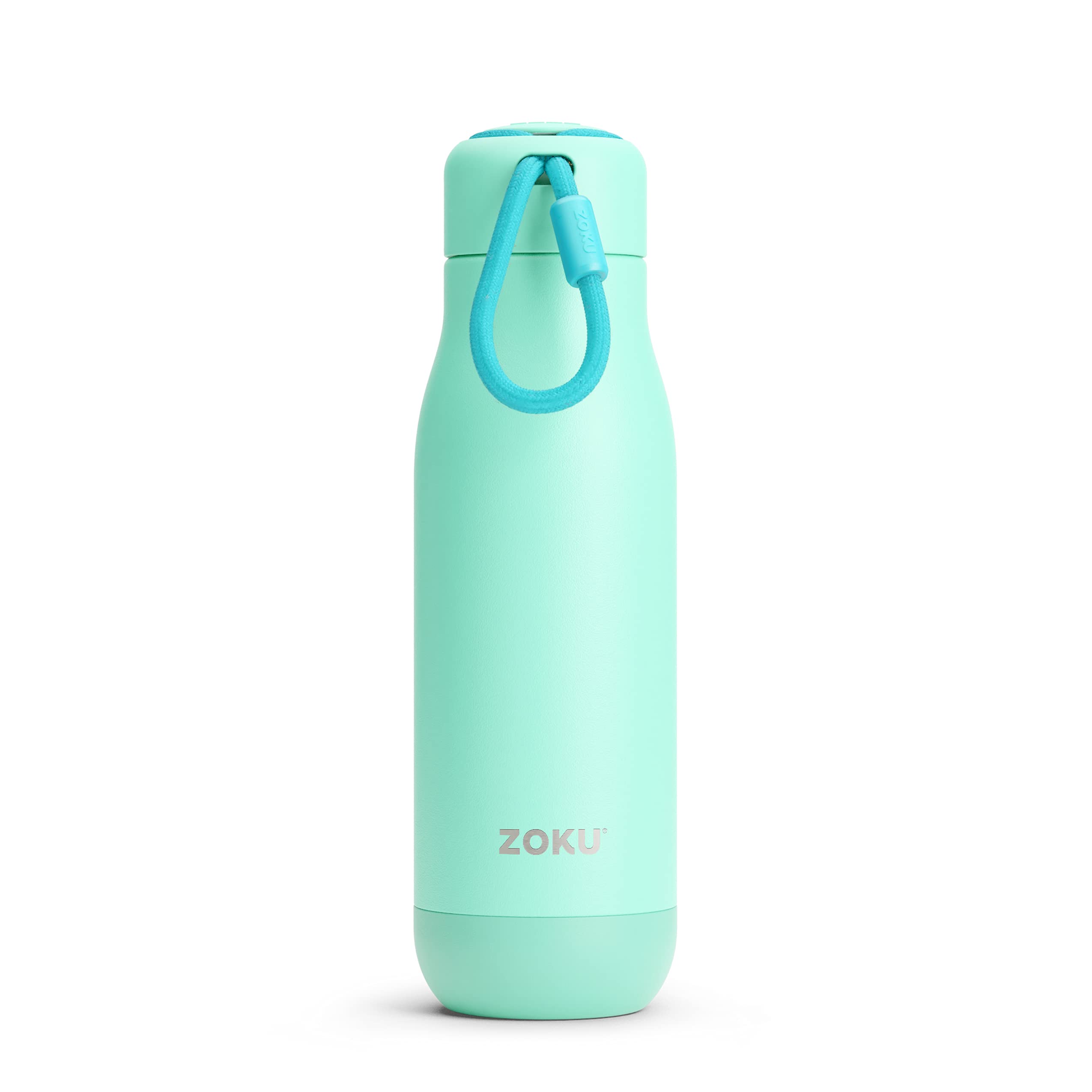Zoku Powder Coated Bottle, Black | 18oz, Double Walled Vacuum Insulated - Aqua