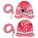 BARKLESS Cute Small Dog Harness, Ladies Polka Dots Dog Vest Harness Set with Pink Leash and Bowknot Collar, 3 in 1 Girl Style Vest Harness Set for Puppy and Cat (S (Chest: 10-12