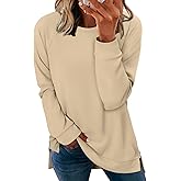 BETTE BOUTIK Womens Oversized Sweatshirt Crewneck Long Sleeve Tunic Pollover Shirt Side Slit Tunic Sweatshirt 2025