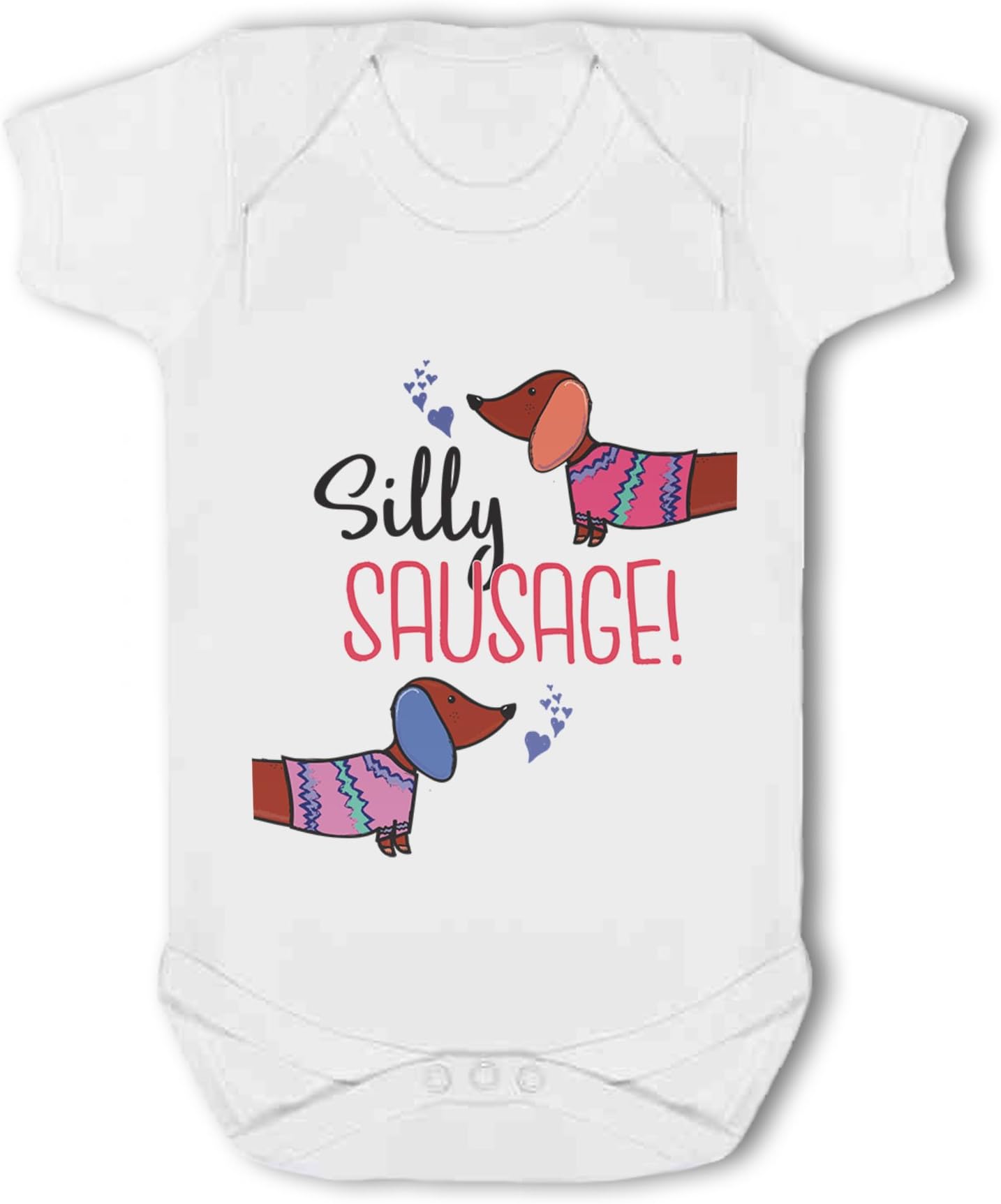 Make It Love It Sell ItSilly Sausage! Dachshund - Baby Vest, Girl or Boy, New Born to 24mth