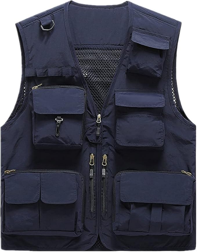 Summer Vneck Men Tactical Utility Vest Orange Safety Vest Outdoor