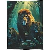 Turamurra Lion Throw Blanket Gifts for Girls Women Flannel Fleece Forest Lion Blanket Soft Warm Blankets for Bed Sofa Home Decor 50"x60"