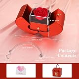 Emibele Preserved Red Rose & Heart Necklace Gift for Mom Grandma Wife view 9