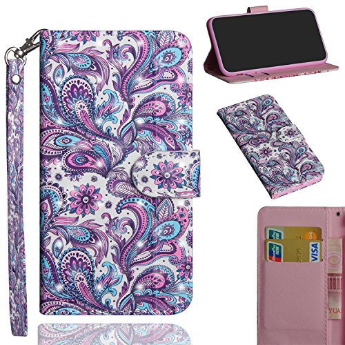 StarCity Samsung Galaxy A9 (2018) Case, 3D PU Leather Folio Flip Wallet Case with Wrist Strap/Card Slots/Side Pocket for Samsung Galaxy A9 (2018) (Flower Blossom)