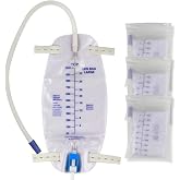 3 Pack Catheter Bags, Premium Easy-Tap Leg Bag Urinary Drainage Bag, 32 Oz with 3 18&rdquo; Tubing, Anti-Reflux Valve, with Cloth Straps to Attach to Your Foot, Advanced Flip Drain for EZ Disposal