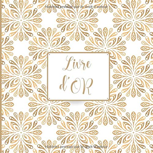 Livre D Or Livre D Or Mariage Noces Pacs Evjf Anniversaire Retraite Fond Blanc Et Or Format Carre 21 X 21 Cm Couverture Souple Mate Original Et Fantaisie