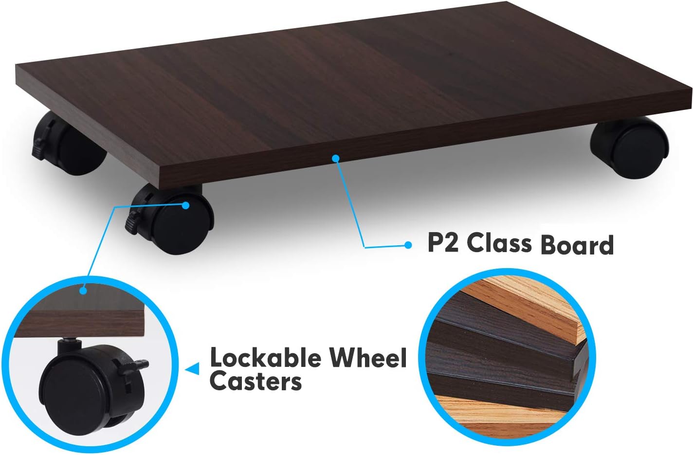 Bestier CPU Stand PC Cart Computer Tower Stand Cart Floor PC Stand CPU Holder with Wheels Under Desk : Office Products