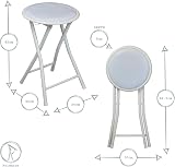 Harbour Housewares Black Padded Folding Stool with Steel Frame view 3