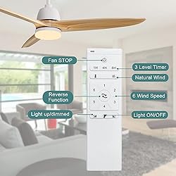 CACI Mall 56 inch Wood Ceiling Fan Indoor with