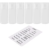 DNSEN Travel Bottles for Toiletries TSA Approved 1oz Leakproof Squeezable Plastic Empty Travel Size Bottles Refillable Liquid Containers with Labels (6 Pack)