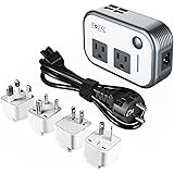 FOVAL Power Step Down 220V to 110V Voltage Converter International Travel Adapter for Hair Straightener/Curling Iron Includin